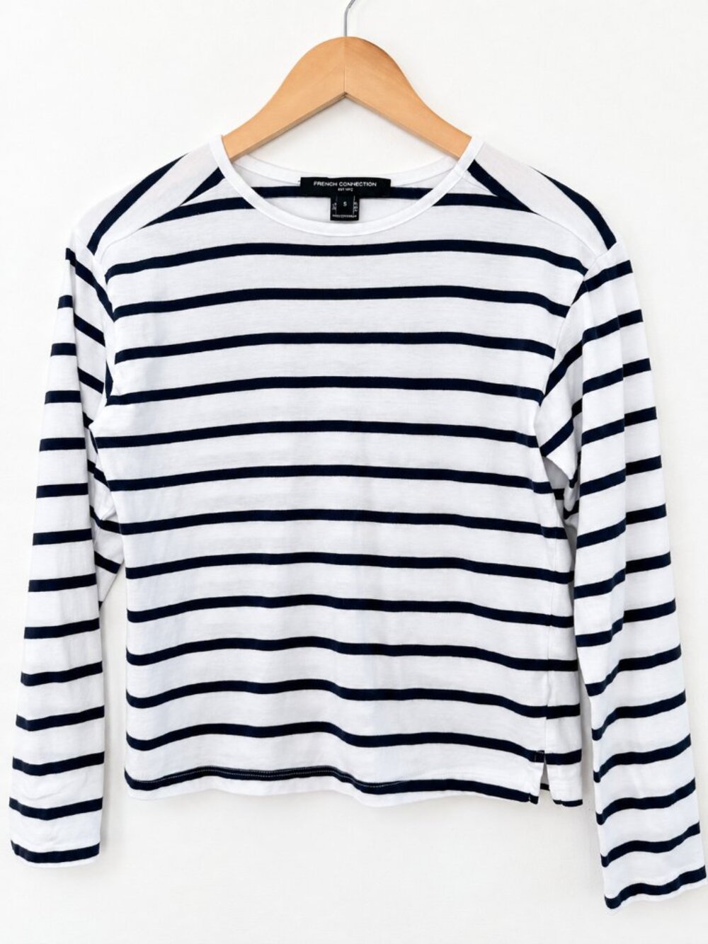 French Connection Striped Top Small Coastal Nautical Preppy French Girl
